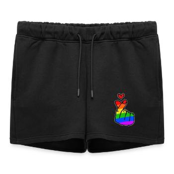 Peace Heart Love Rainbow Mouvement pour la paix - Short de survêtement femme premium - noir - Devant - AI Model Female 172 light (172cm)