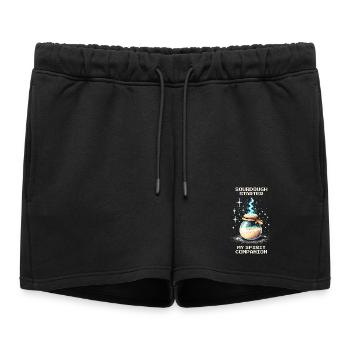 Le levain : mon âme sœur | Cuisson du pain - Short de survêtement femme premium - noir - Devant - AI Model Female 172 light (172cm)