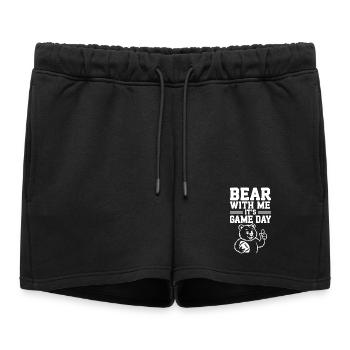 Bear With Me, It’s Game Day - Women’s Premium Organic Sweatshorts - black - Front - AI Model Female 172 light (172cm)