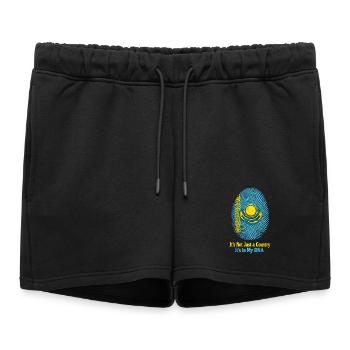 Empreinte génétique Kazakhstan - Drapeau Proud Roots - Short de survêtement femme premium - noir - Devant - AI Model Female 172 light (172cm)