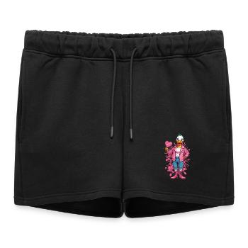 Canard punk avec coeur - Short de survêtement femme premium - noir - Devant - AI Model Female 172 light (172cm)