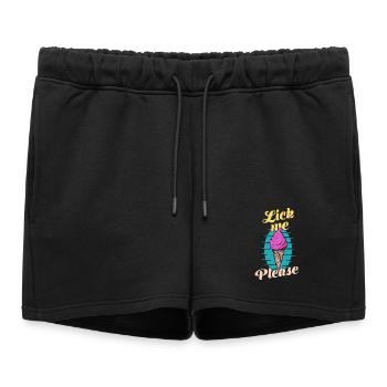 Lèche-moi s’il te plaît Eis Cream Art rétro drôle - Short de survêtement femme premium - noir - Devant - AI Model Female 172 light (172cm)