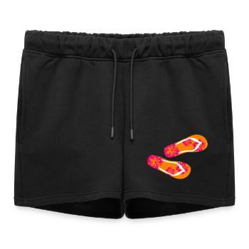 Babouches Hibiscus Tongs Vacances d’été Fun - Short de survêtement femme premium - noir - Devant - AI Model Female 172 light (172cm)
