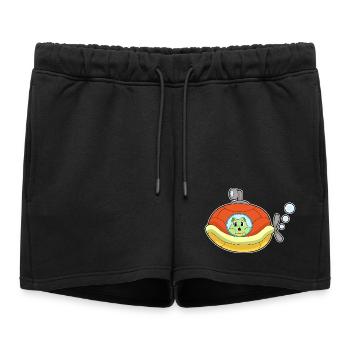 Turtle Submarine - Women’s Premium Organic Sweatshorts - black - Front - AI Model Female 172 light (172cm)