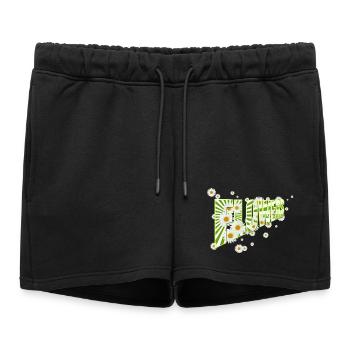 Fleurs, marguerites, marguerites, nature, jardin - Short de survêtement femme premium - noir - Devant - AI Model Female 172 light (172cm)