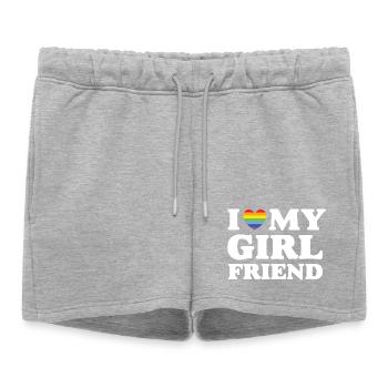 J’aime ma copine - LGBTQ - Short de survêtement femme premium - gris chiné - Devant - AI Model Female 172 light (172cm)