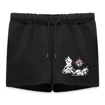 Bateau blanc et rose des vents - Short de survêtement femme premium - noir - Devant - AI Model Female 172 light (172cm)