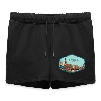 Hambourg ville historique Allemande - Short de survêtement femme premium - noir - Devant - AI Model Female 172 light (172cm)