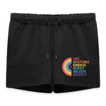 Mois de la fierté LGBT - Amour. Acceptation. Bonté - Short de survêtement femme premium - noir - Devant - AI Model Female 172 light (172cm)