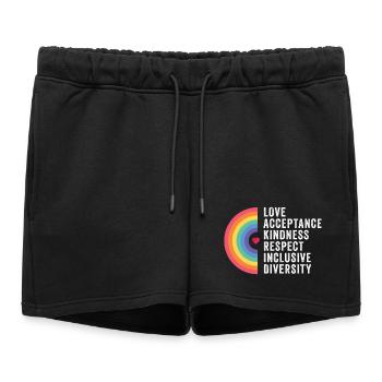 Mois de la fierté LGBT - Amour. Acceptation. Bonté. - Short de survêtement femme premium - noir - Devant - AI Model Female 172 light (172cm)