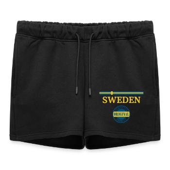 Drapeau de la Suède - Short de survêtement femme premium - noir - Devant - AI Model Female 172 light (172cm)
