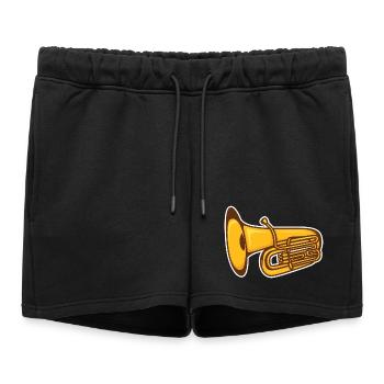 Croquis de tuba - Short de survêtement femme premium - noir - Devant - AI Model Female 172 light (172cm)