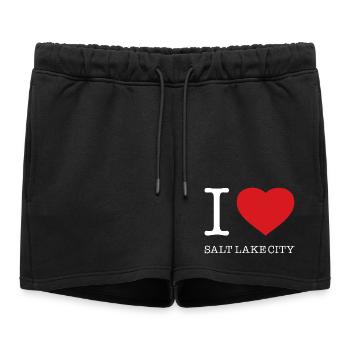 I LOVE SALT LAKE CITY - Women’s Premium Organic Sweatshorts - black - Front - AI Model Female 172 light (172cm)