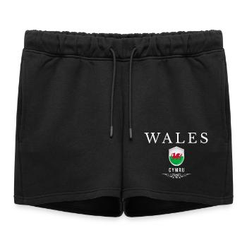 Pays de Galles, design élégant et minimaliste - Short de survêtement femme premium - noir - Devant - AI Model Female 172 light (172cm)