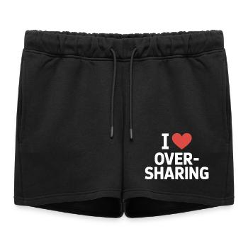 J’adore trop partager d’infos sur les réseaux sociaux TMI - Short de survêtement femme premium - noir - Devant - AI Model Female 172 light (172cm)