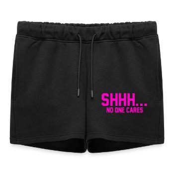 CHUT... Personne ne s’en soucie - Short de survêtement femme premium - noir - Devant - AI Model Female 172 light (172cm)