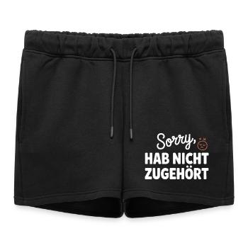 sorry didn't listen distracted anti social - Women’s Premium Organic Sweatshorts - black - Front - AI Model Female 172 light (172cm)