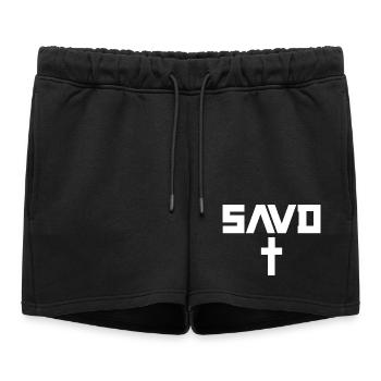 Croix rédempte Bible Foi chrétienne Jésus Erl - Short de survêtement femme premium - noir - Devant - AI Model Female 172 light (172cm)