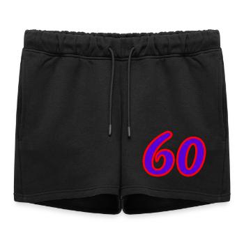 60. 60 ANS. 60e ANNIVERSAIRE. ANNIVERSAIRE 60 ANS. - Short de survêtement femme premium - noir - Devant - AI Model Female 172 light (172cm)