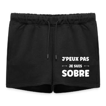 J'peux pas je suis sobre - Short de survêtement femme premium - noir - Devant - AI Model Female 172 light (172cm)