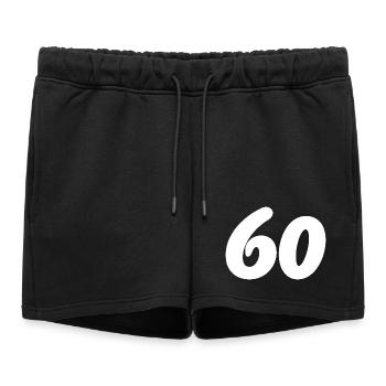 60. 60 ANS. 60e ANNIVERSAIRE. ANNIVERSAIRE 60 ANS. - Short de survêtement femme premium - noir - Devant - AI Model Female 172 light (172cm)