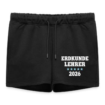 Professeur de géographie 2026 Professeur de géographie École de Géologie - Short de survêtement femme premium - noir - Devant - AI Model Female 172 light (172cm)