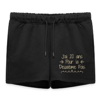 J'ai 20 ans deuxième fois - Short de survêtement femme premium - noir - Devant - AI Model Female 172 light (172cm)