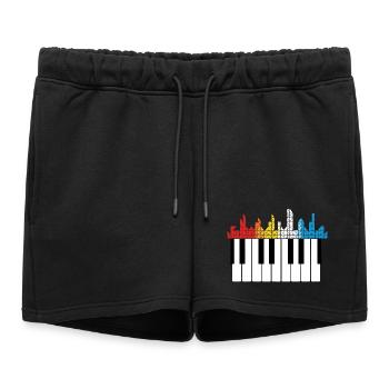 Cadeau du pianiste pianiste - Short de survêtement femme premium - noir - Devant - AI Model Female 172 light (172cm)