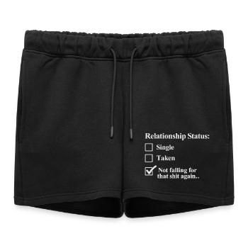 Statut relationnel : Je ne tombe plus dans le panneau - Short de survêtement femme premium - noir - Devant - AI Model Female 172 light (172cm)