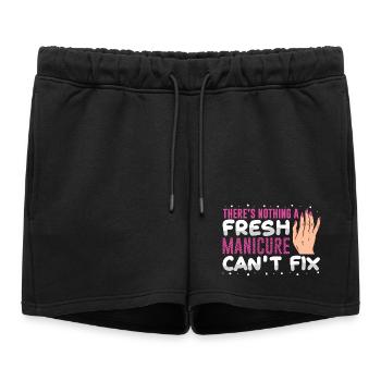 Nail Designer Nail Designer Cosmetics Nail Salon - Women’s Premium Organic Sweatshorts - black - Front - AI Model Female 172 light (172cm)