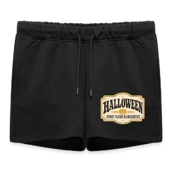 Enseigne vintage de boutique d’Halloween – Saison Rétro Effrayante - Short de survêtement femme premium - noir - Devant - AI Model Female 172 light (172cm)