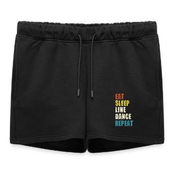 Slogan de mode de vie en ligne - Short de survêtement femme premium - noir - Devant - AI Model Female 172 light (172cm)