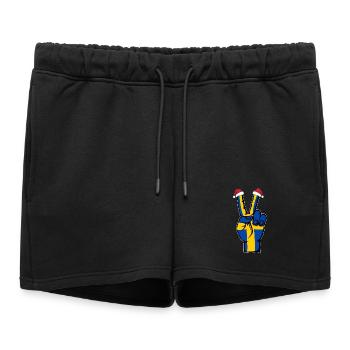 Suède Drapeau Noël Symbole de la paix - Short de survêtement femme premium - noir - Devant - AI Model Female 172 light (172cm)