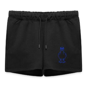 Mouette majeur insulte doigt puant vilain - Short de survêtement femme premium - noir - Devant - AI Model Female 172 light (172cm)