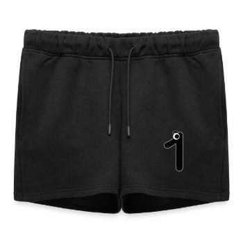 Numéro un 1 Anniversaire des enfants Apprendre les mathématiques - Short de survêtement femme premium - noir - Devant - AI Model Female 172 light (172cm)