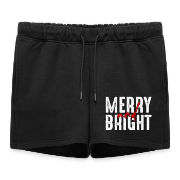 Merry and Bright Christmas Script - Women’s Premium Organic Sweatshorts - black - Front - AI Model Female 172 light (172cm)