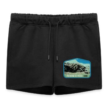 Écusson Paysage Pyrénées : Nature Authentique - Short de survêtement femme premium - noir - Devant - AI Model Female 172 light (172cm)