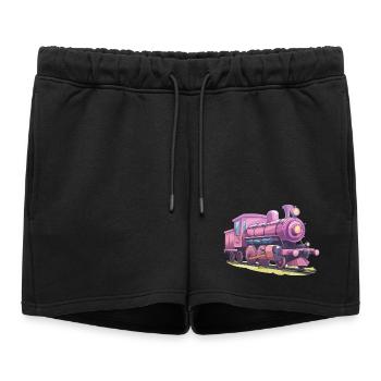 Locomotive Comic Look - Women’s Premium Organic Sweatshorts - black - Front - AI Model Female 172 light (172cm)