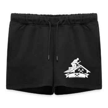 Roofer Master Motif - Women’s Premium Organic Sweatshorts - black - Front - AI Model Female 172 light (172cm)