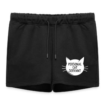 Serviteur Chat Personnel - Short de survêtement femme premium - noir - Devant - AI Model Female 172 light (172cm)