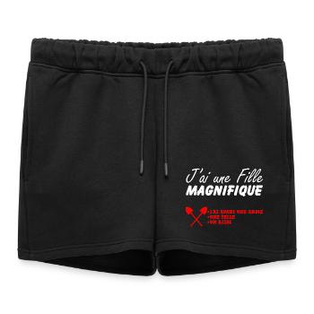 J'ai une fille magnifique - Short de survêtement femme premium - noir - Devant - AI Model Female 172 light (172cm)