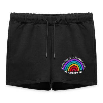 Prétendre être hétéro, c’est nul. - Short de survêtement femme premium - noir - Devant - AI Model Female 172 light (172cm)