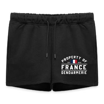 Gendarmerie Est 1972 - Short de survêtement femme premium - noir - Devant - AI Model Female 172 light (172cm)