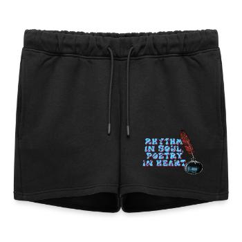 Poésie dans l’âme et le cœur - Short de survêtement femme premium - noir - Devant - AI Model Female 172 light (172cm)