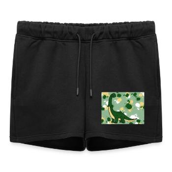 Brachiosaurus Dino - Women’s Premium Organic Sweatshorts - black - Front - AI Model Female 172 light (172cm)