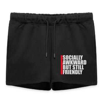 Diction socialement maladroite mais quand même amicale - Short de survêtement femme premium - noir - Devant - AI Model Female 172 light (172cm)