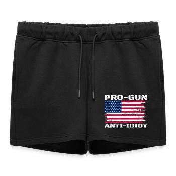 Pro-armes, anti-idiots - Short de survêtement femme premium - noir - Devant - AI Model Female 172 light (172cm)