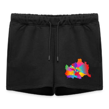Vienne colorée, tolérante Vienne, Wiener Bezirke - Short de survêtement femme premium - noir - Devant - AI Model Female 172 light (172cm)