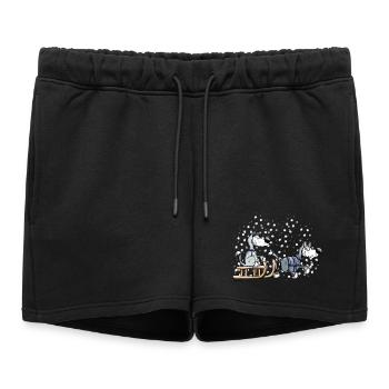 Drôle Huskies - Short de survêtement femme premium - noir - Devant - AI Model Female 172 light (172cm)