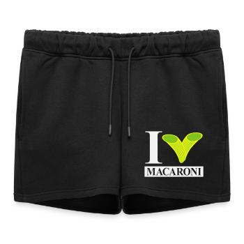 J’adore les macaronis - Short de survêtement femme premium - noir - Devant - AI Model Female 172 light (172cm)